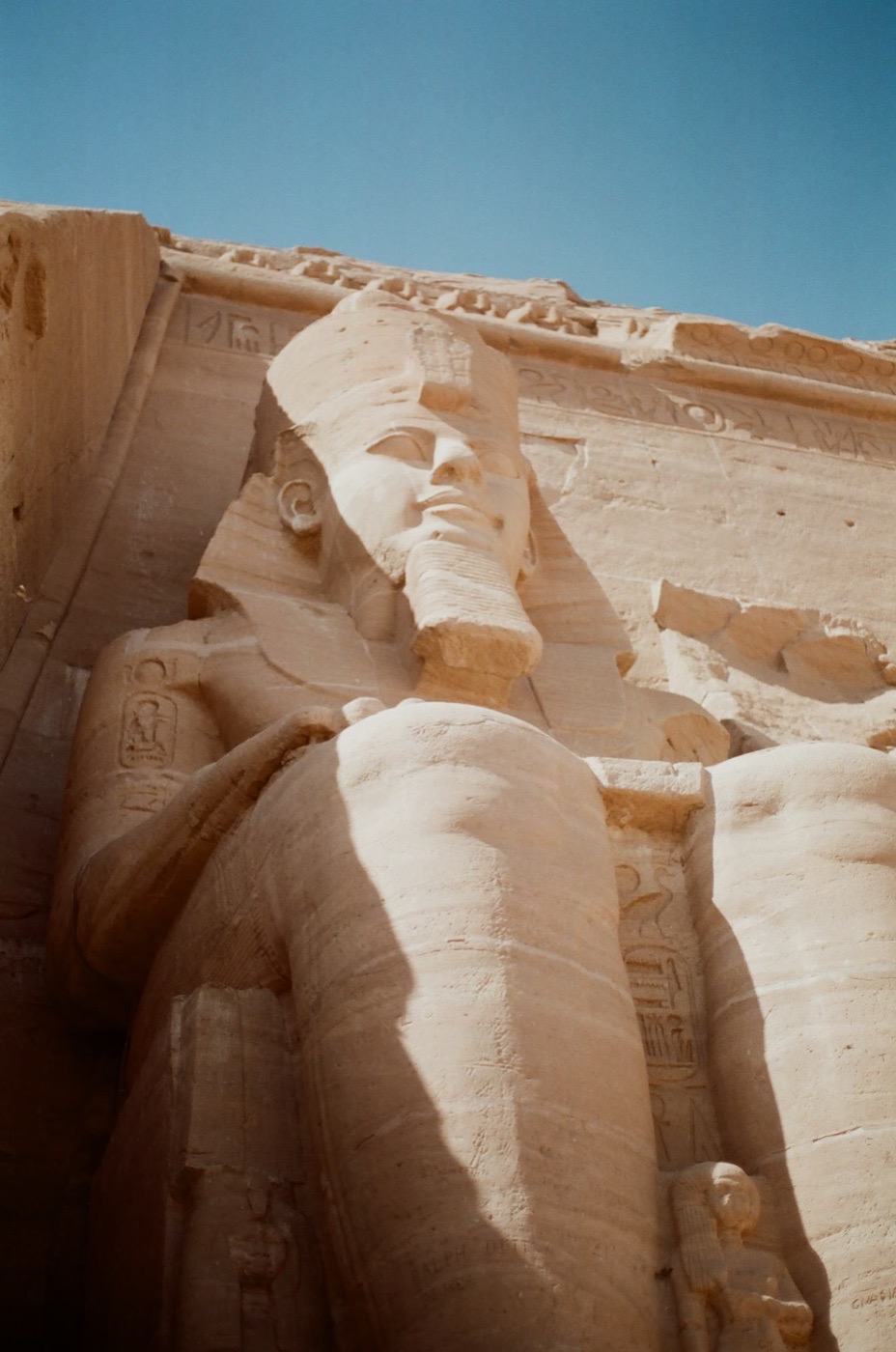 One of the colossi of Ramesses II at Abu Simbel