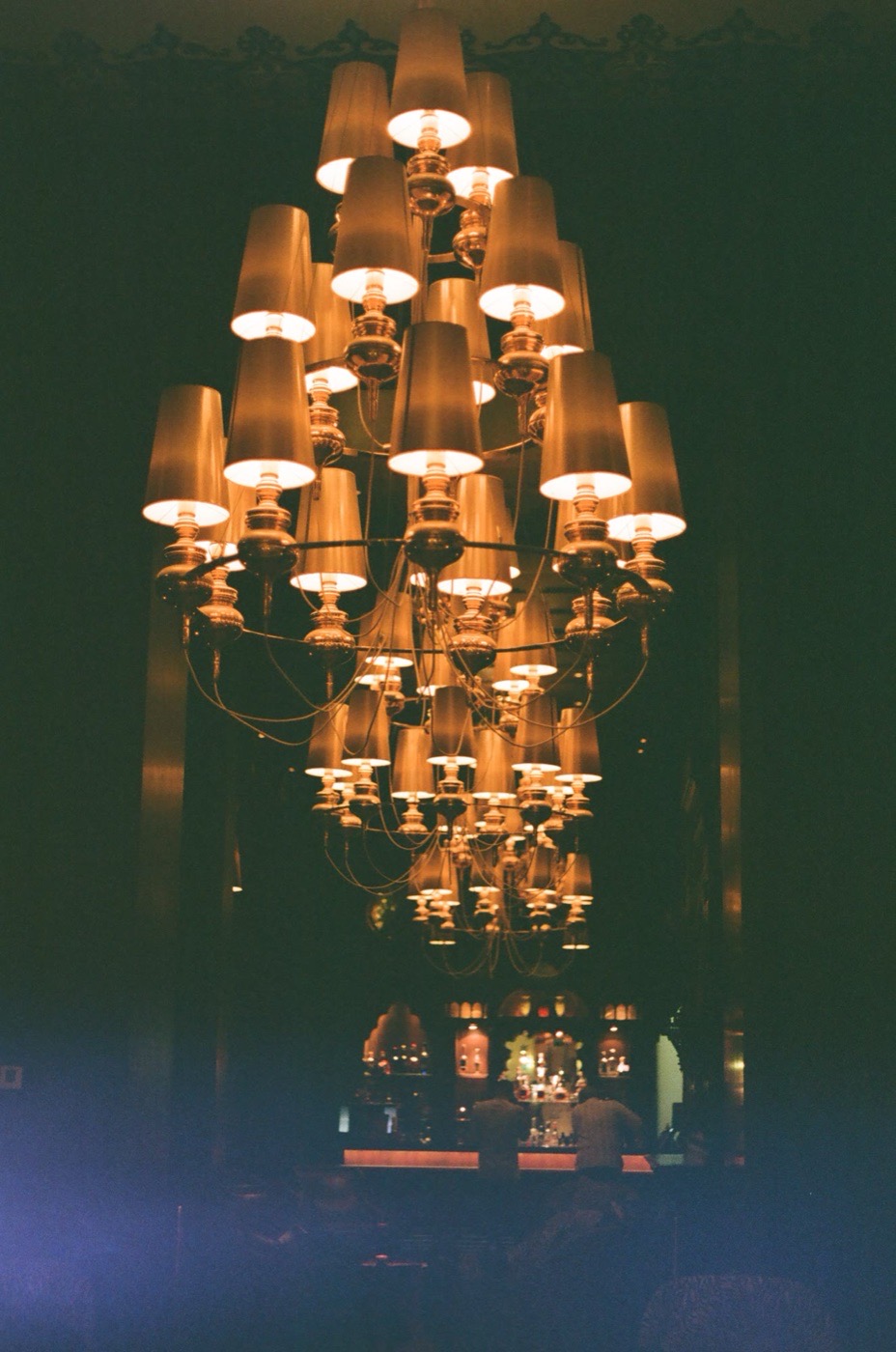 Lamplight in the bar of a historic hotel in Aswan