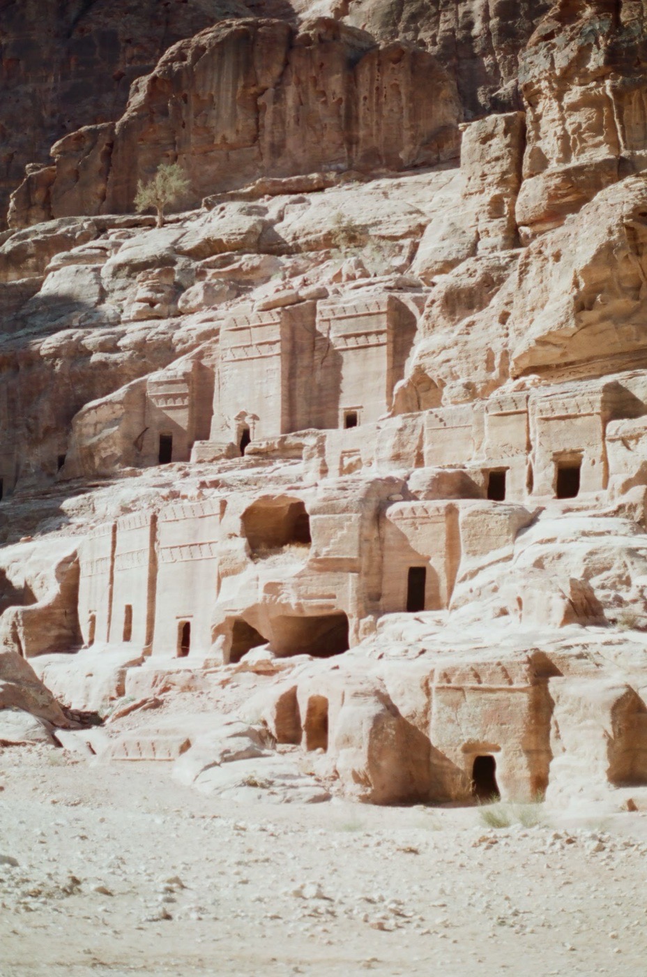 Nabataean tombs cut into the cliff face at Petra