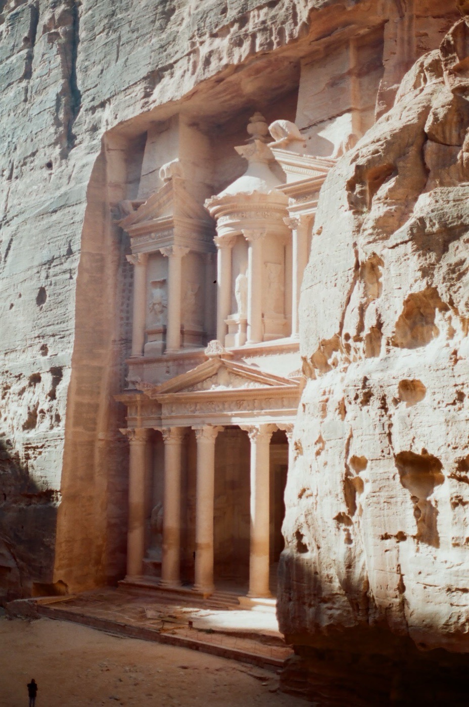 The Treasury at Petra rising from the canyon floor