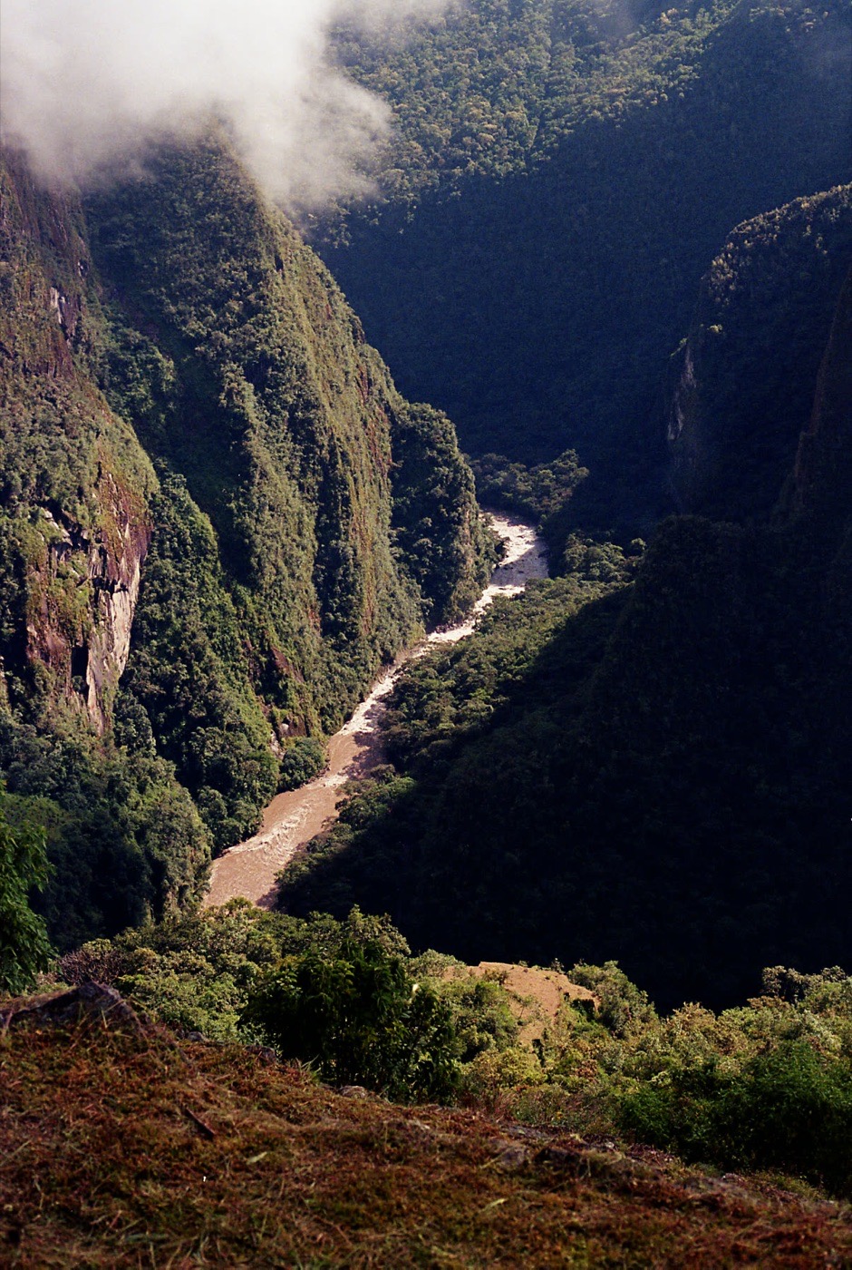 The Urubamba running the gorge far below Machu Picchu